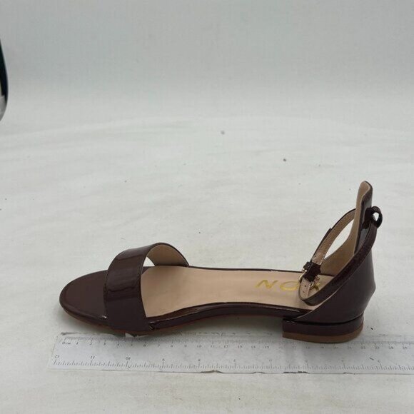 YDN Womens Chic Block Low Heel Sandals Open Toe Ankle Strap Patent Comfortable - Picture 2 of 8